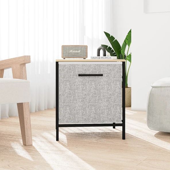 Çok Amaçlı Dolap 1 Çekmeceli Komodin Sehpa Gri 1594 - 3