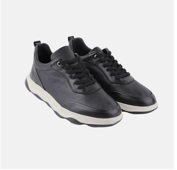 Marcomen 20414 Erkek Siyah Beyaz Merdane İthal Atom Günlük Deri Ayakkabı