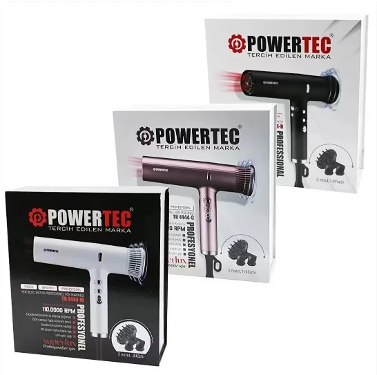 Powertec TR-4444 Süperlux Ionic Fön Makinası Beyaz - 2