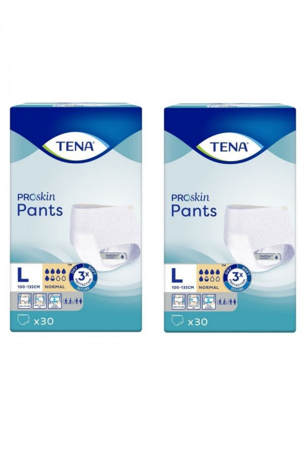 Tena Proskin Pants Normal 5,5 damla Emici Külot Büyük Boy Large 30lu 2 paket / 60 adet