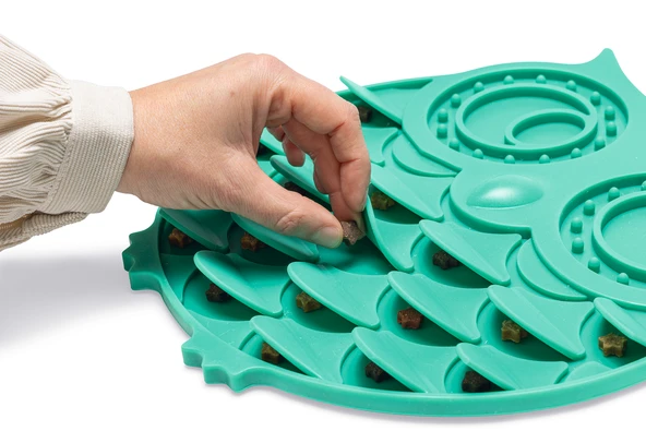 Beeztees Yavru Köpek Mama Yeme Oyuncağı, Baykuş Şeklinde, Silikon, Yeşil, 30x28cm - Resim 4