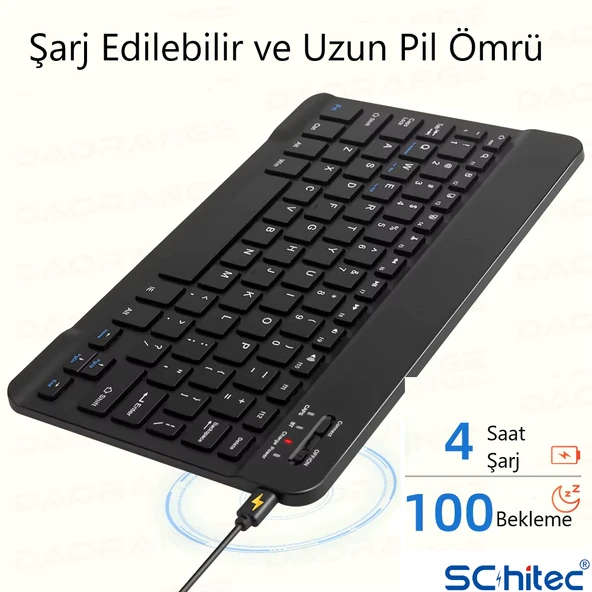 ScHitec Kablosuz Klavye ve Mouse Set Type-C Şarjlı Bluetooth 2.4G Bağlantlılı Pembe - 8