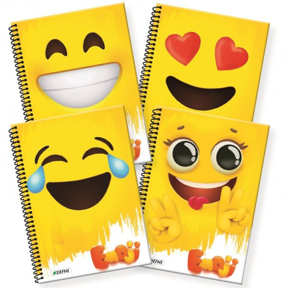 Emoji A4 72 yp. PP Kapak Spiralli Okul Defteri 2li PAKET Kareli - 3