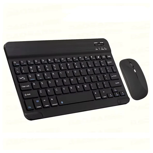ScHitec Kablosuz Klavye ve Mouse Set Type-C Şarjlı Bluetooth 2.4G Bağlantlılı Siyah
