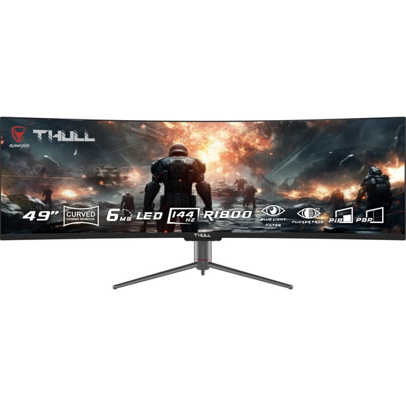 TJ-DFHD49C-144 Ultraview 49” 6ms 144Hz 3840x1080 Dfhd (1x Hdmı+Dp+Type-C+Usb) Va Frameless R1800 Monitör ürün görseli 1