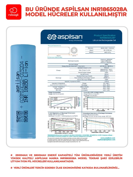 Sentar 1S 2900mAh Uyumlu Robot Süpürge Pili A2905BS-Sen-001 - 6