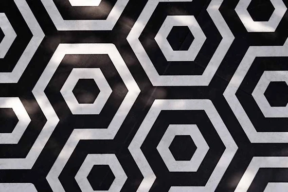 3D Siyah Beyaz Geometri Petek Temalı Duvar Kağıdı Baskı - 6