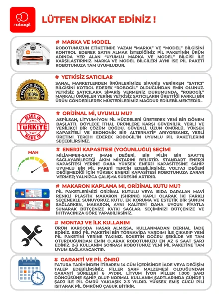 Xiaomi Mop 2 Ultra STYTJ05ZHM 5800mAh Uyumlu Robot Süpürge Pili C5807BS-Xia-025 - Resim 4