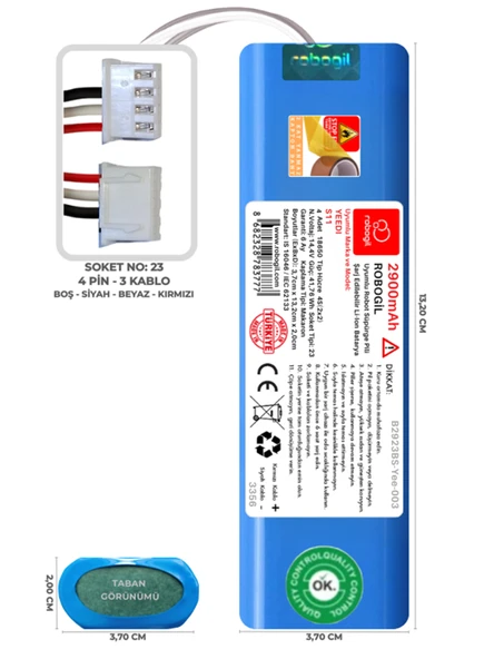 Yeedi S11 2900mAh Uyumlu Robot Süpürge Pili B2923BS-Yee-003 ürün görseli 1