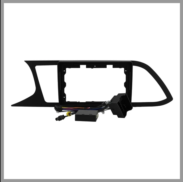 SEAT LEON 2013-2021 UYUMLU PIANO BLACK 9 INC ANDROID MULTİMEDYA ÇERÇEVESİ-SOKET-CANBUS ürün görseli 1