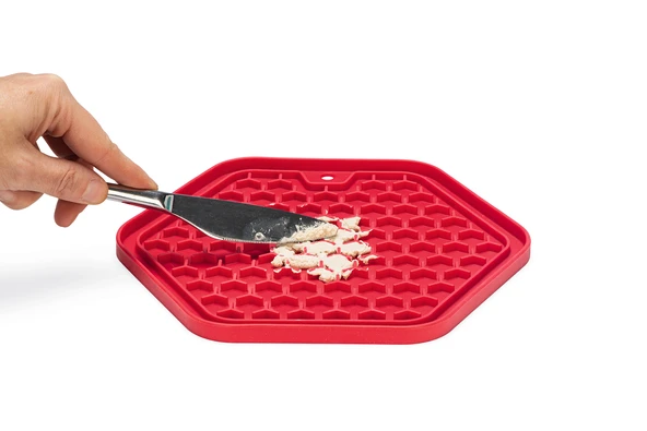 Beeztees Yavru Köpek Yaş Mama Yeme Oyuncağı, Sekizgen Şeklinde, Silikon, Pembe, 23x20cm - Resim 5