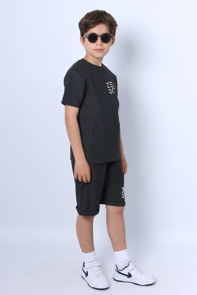 ERKEK ÇOCUK ŞORTLU TAKIM BASKILI DUBLE PAÇA F22 - 4