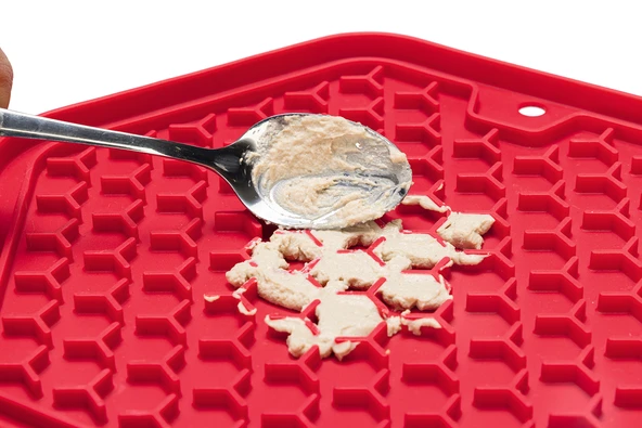 Beeztees Yavru Köpek Yaş Mama Yeme Oyuncağı, Sekizgen Şeklinde, Silikon, Pembe, 23x20cm - Resim 3