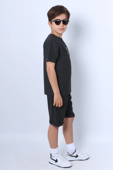 ERKEK ÇOCUK ŞORTLU TAKIM BASKILI DUBLE PAÇA F22 - 6