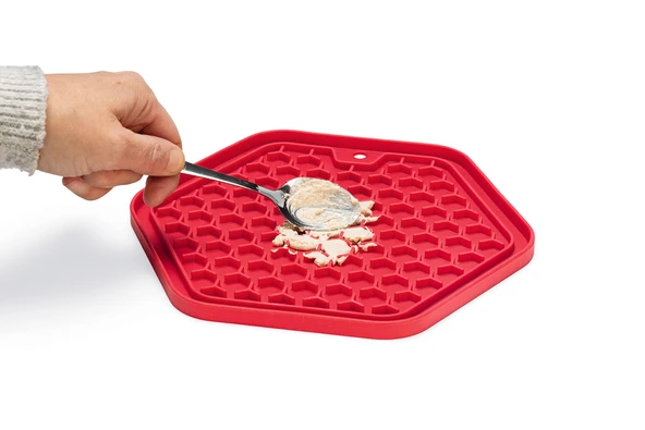 Beeztees Yavru Köpek Yaş Mama Yeme Oyuncağı, Sekizgen Şeklinde, Silikon, Pembe, 23x20cm - Resim 6