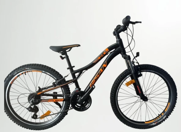 24J BİSAN KDX 2800 V FREN DAĞ BİSİKLETİ - MAT SİYAH TURUNCU - 30 kadro