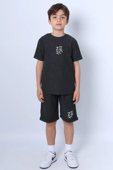 ERKEK ÇOCUK ŞORTLU TAKIM BASKILI DUBLE PAÇA F22