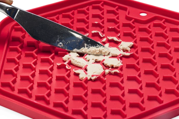 Beeztees Yavru Köpek Yaş Mama Yeme Oyuncağı, Sekizgen Şeklinde, Silikon, Pembe, 23x20cm - Resim 4