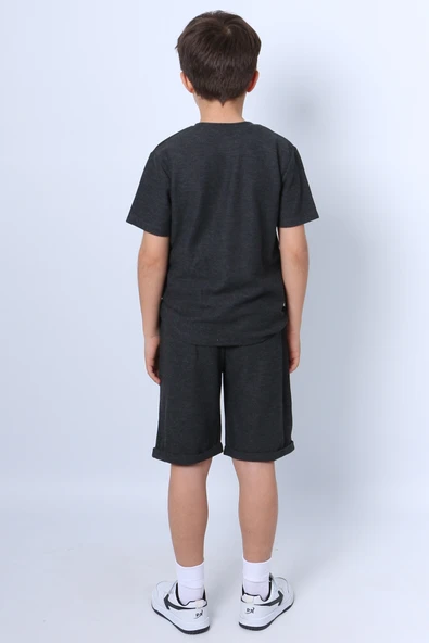 ERKEK ÇOCUK ŞORTLU TAKIM BASKILI DUBLE PAÇA F22 - 7