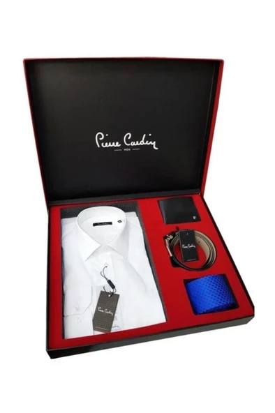 Pierre Cardin 4'lü Gömlek Kemer Cüzdan Kravat Damat Seti 03 - 3