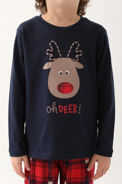 Arnetta 2752 Lacivert Erkek Çocuk Uzun Kol Pijama Takım - 4