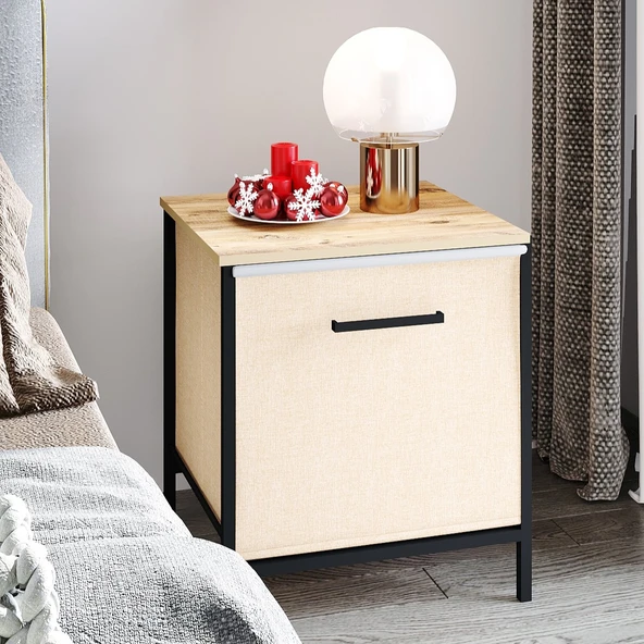 Çok Amaçlı Dolap 1 Çekmeceli Komodin Sehpa Çam 1595 - 4