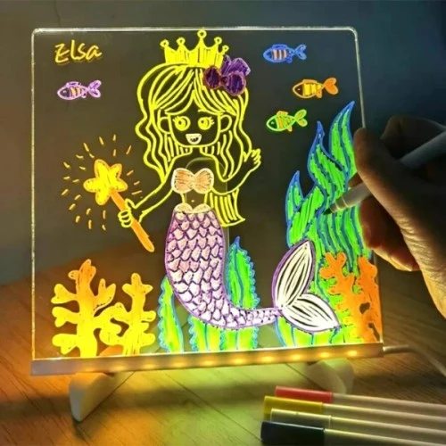 Led Aydınlatmalı Yazı Ve Çizim Tahtası - Küçük Boy 20x20 Cm TdrTR
