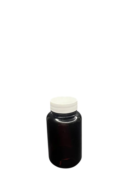150ml kahverengi tablet şişesi beyaz kapak, 12 adet, tablet şişesi, ecza şişesi, kozmetik şişe - 1
