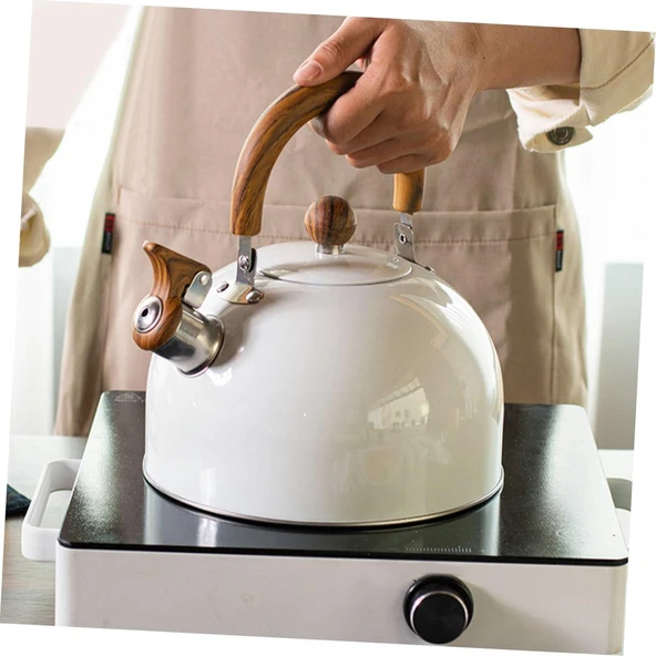 Valkyrie 3L Düdüklü Kettle Su Isıtıcı Çaydanlık Paslanmaz Çelik Yüksek Islıklı Beyaz - 9