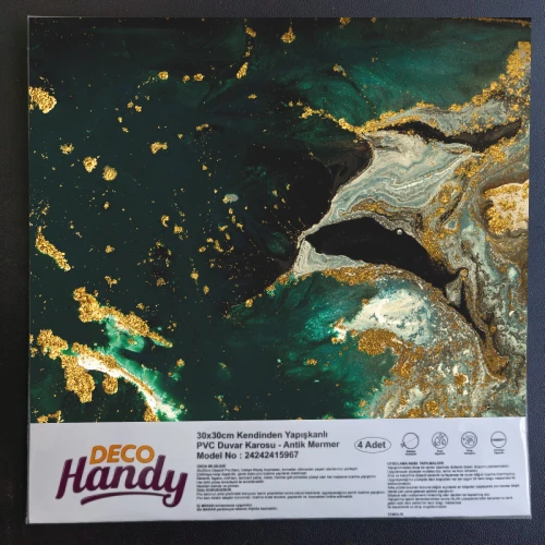 Decohandy Pvc Yapışkanlı Yer Karosu 30x30cm 4'lü Paket - Green Edition 0,36m2 TdrTR