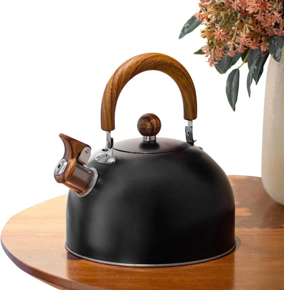 Valkyrie 3L Düdüklü Kettle Su Isıtıcı Çaydanlık Paslanmaz Çelik Yüksek Islıklı Siyah - 9