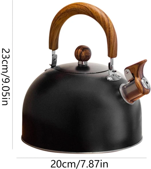 Valkyrie 3L Düdüklü Kettle Su Isıtıcı Çaydanlık Paslanmaz Çelik Yüksek Islıklı Siyah - 5