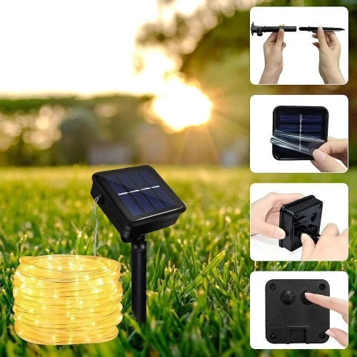 10 Metre Güneş Enerjili Hortum Led Işık TdrTR