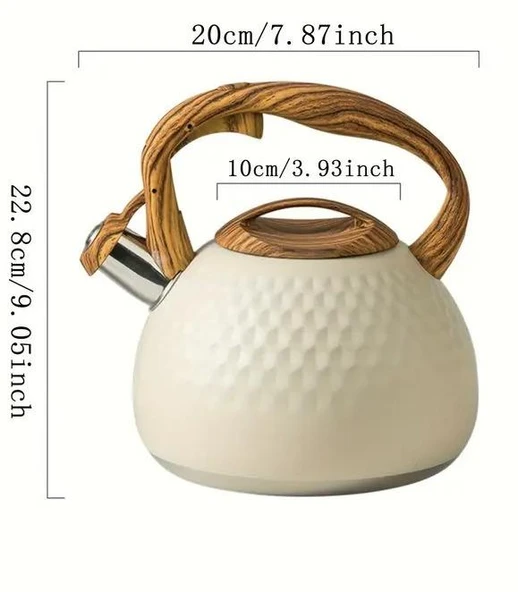 Valkyrie Modern Tasarım Düdüklü Kettle 3L Paslanmaz Çelik Ergonomik Su Isıtıcı Çaydanlık Islıklı - 3