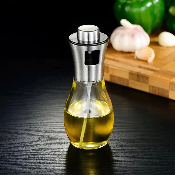 Paslanmaz Çelik Başlıklı Cam Spray Yağdanlık ürün görseli 1