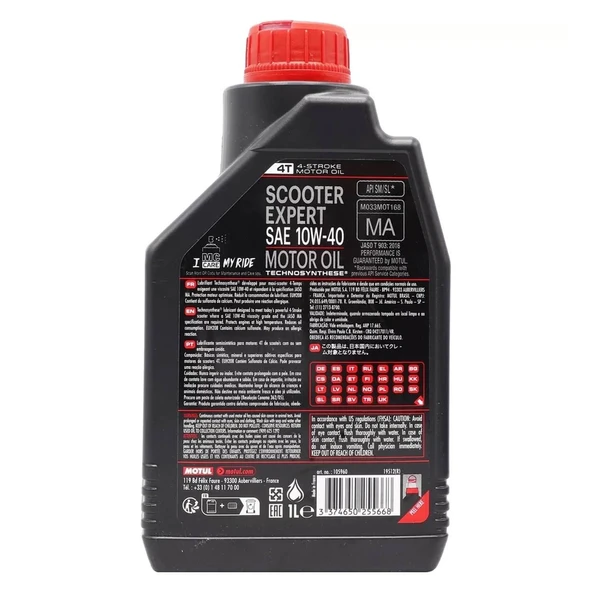 Motul Scooter Expert 10w-40 4T MA Motor Yağı 1 LT - Resim 3