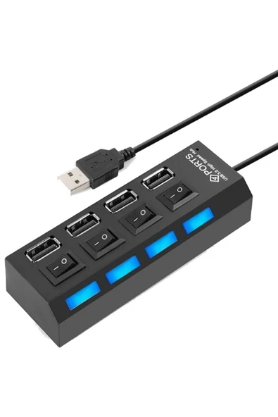 Notespare 4 Port Usb 2.0 Hub Çoğaltıcı Çoklayıcı Swıtch 4863p Anahtarlı