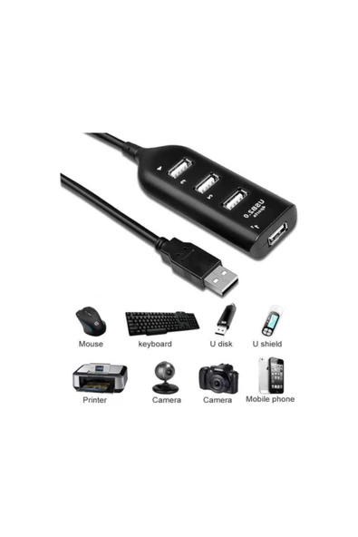 KLASİST Usb Çoğaltıcı Çoklayıcı Hub Usb 2.0 Çoklama Pc Laptop 4 Port - 7