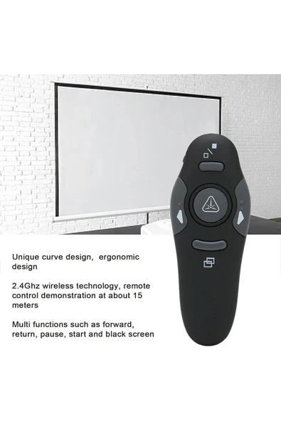 L'eDoren İthalatçı Garantili Kablosuz Lazer Sunum Kalemi , Sunum Kumandası , Laser Powerpoint 15 metre Çekim - 3