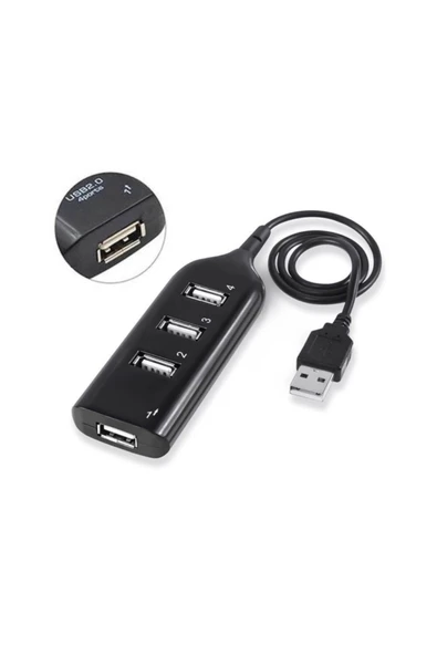 KLASİST Usb Çoğaltıcı Çoklayıcı Hub Usb 2.0 Çoklama Pc Laptop 4 Port - 4