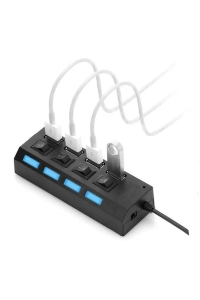 ema 4 portlu ışıklı ve anahtarlı 2.0 usb çoğaltıcı - 3