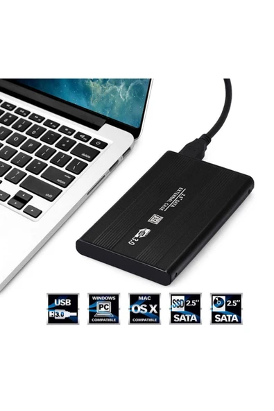 2.5 Sata USB 3.0 HDD SSD Kutu - Harddisk Kutusu - Aluminyum Gövde-A16 - 3