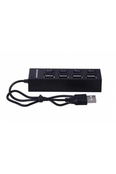 Hubstein 4 Port Usb Çoklayıcı 2.0 Hub Switch Çevirici Çoğaltıcı Işıklı Anahtarlı Dönüştürücü Çoklu Adaptör-A10 - 3