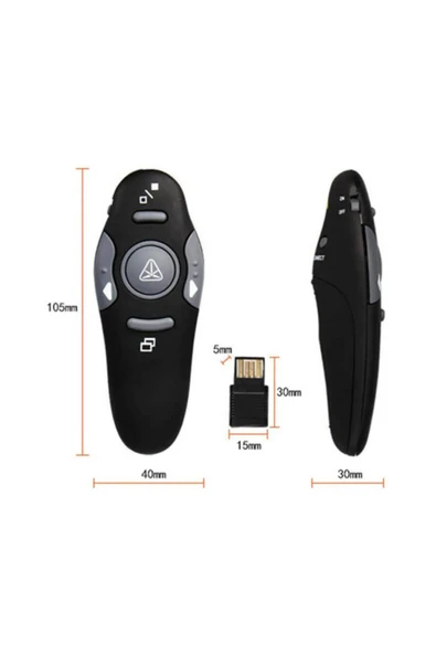 Hubstein Lazer Sunum Kumandası Kablosuz Sunum Kalemi Powerpoint Slayt Atlatıcı Presenter-A13 - 4
