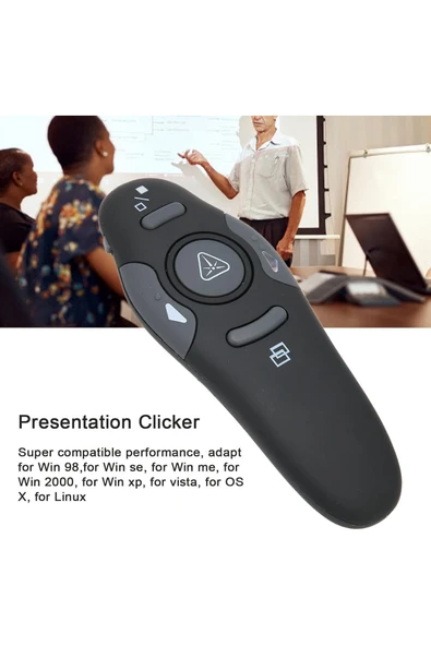 L'eDoren İthalatçı Garantili Kablosuz Lazer Sunum Kalemi , Sunum Kumandası , Laser Powerpoint 15 metre Çekim - 2