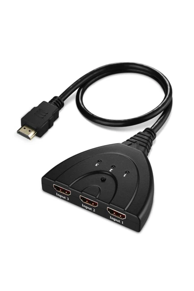 WOZLO 3 Port Kablolu Hdmi Switch Çoklayıcı Çoğaltıcı Splitter - 7