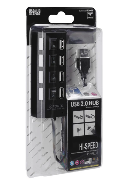 Hytech Usb Girişli 4 Portlu Usb Çoklayıcı Usb Çoğaltıcı Usb Hub Usb 2.0 Laptop Notebook Desktop Pc Uyumlu - 5