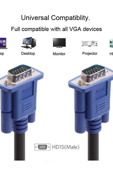 Artvision Cg341ad-5.0 Mavi Konnektör Siyah 5mt Vga M-vga M Kablo-A03 - 2