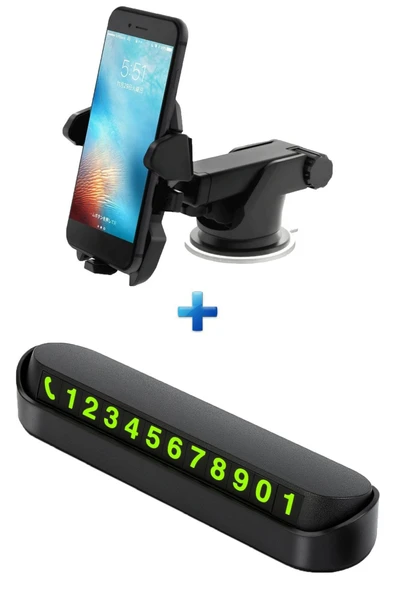 WOZLO Araç Içi Otomatik Telefon Tutucu Cam Ve Torpido Için Yüksek Kalite (araç numaratör )A17+A12