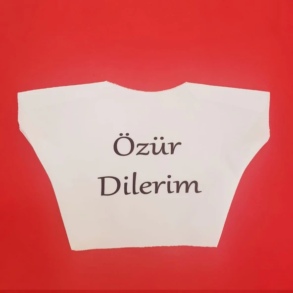 Özür Dilerim Yazılı Peluş Oyuncak Tişörtü ürün görseli 1